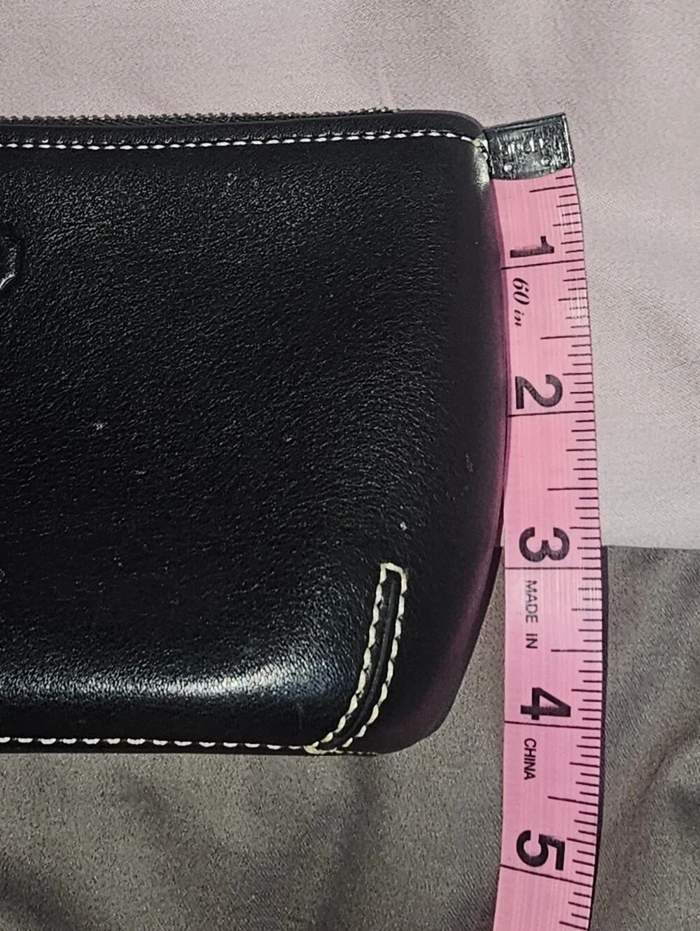Coach Black Leather Makeup Bag Or Pouch - Vintage Signature Embossed